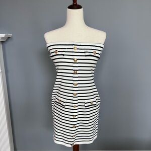 Black & White Striped Tube Dress
